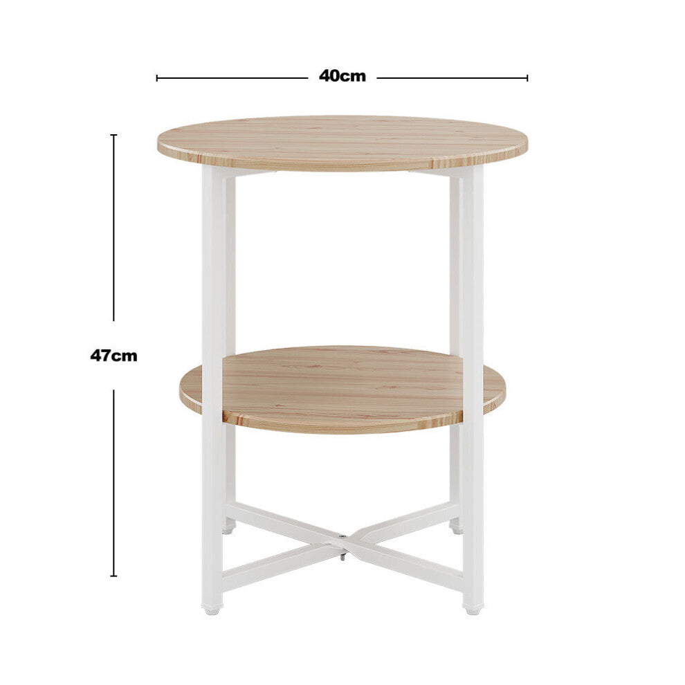 Small round wooden side table dimensions: 40cm diameter, 47cm high