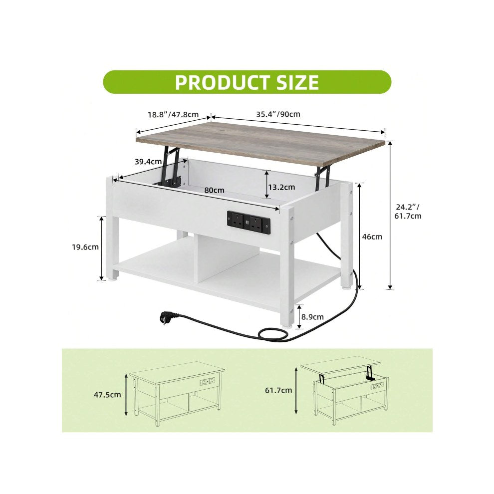 Dimensions of lift top coffee table 90 x 47.8cm, 47.5cm high closed and 61.7cm raised