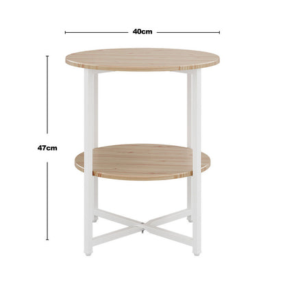 Small round wooden side table dimensions: 40cm diameter, 47cm high