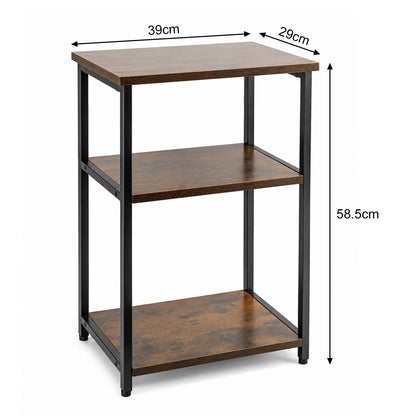 Small side table dimensions in cm showing 39cm width, 29cm depth and 58.5cm height