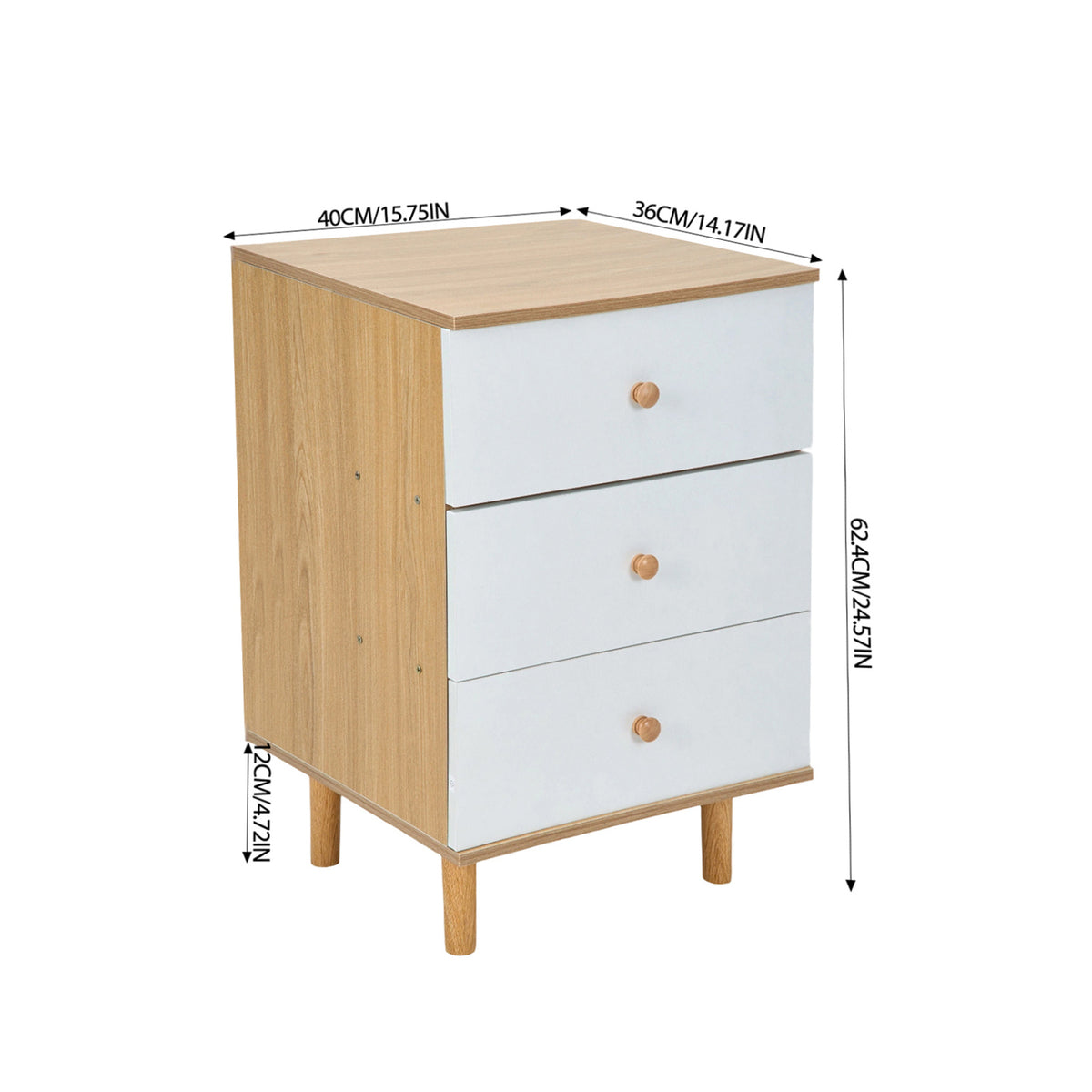 Tall bedside cabinet dimensions 40 x 36 x 62.4cm